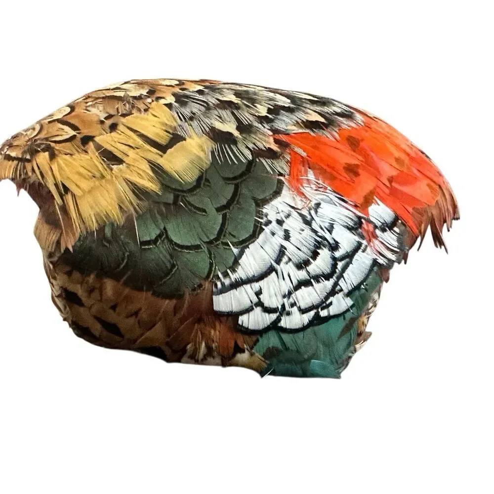 Vintage Pheasant Feather Symmetrical Hair Cap - Picture 3 of 6